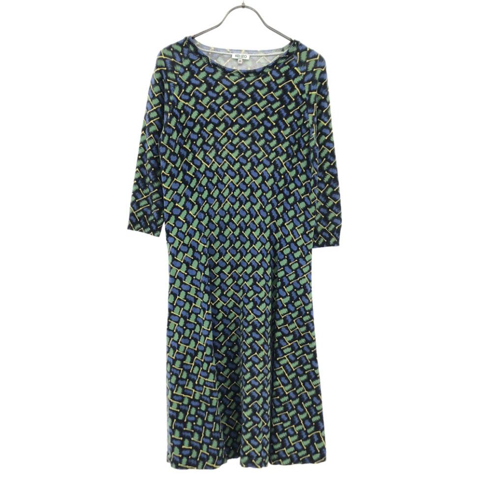 Kenzo Overall Handle Five-quarter Sleeve Flare One Piece M Women Used