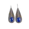 Natural Lapis Lazuli Gemstone 925 Sterling Silver Jewelry Handmade Earrings2.00" EE-72-22