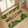 1pc, 2D Flat Printing, Tropical Green Leaf Welcome Mat, Colorful Non-Slip, Machine Washable Polyester Carpet, Suitable for Home Decor, Entrance, Hallw