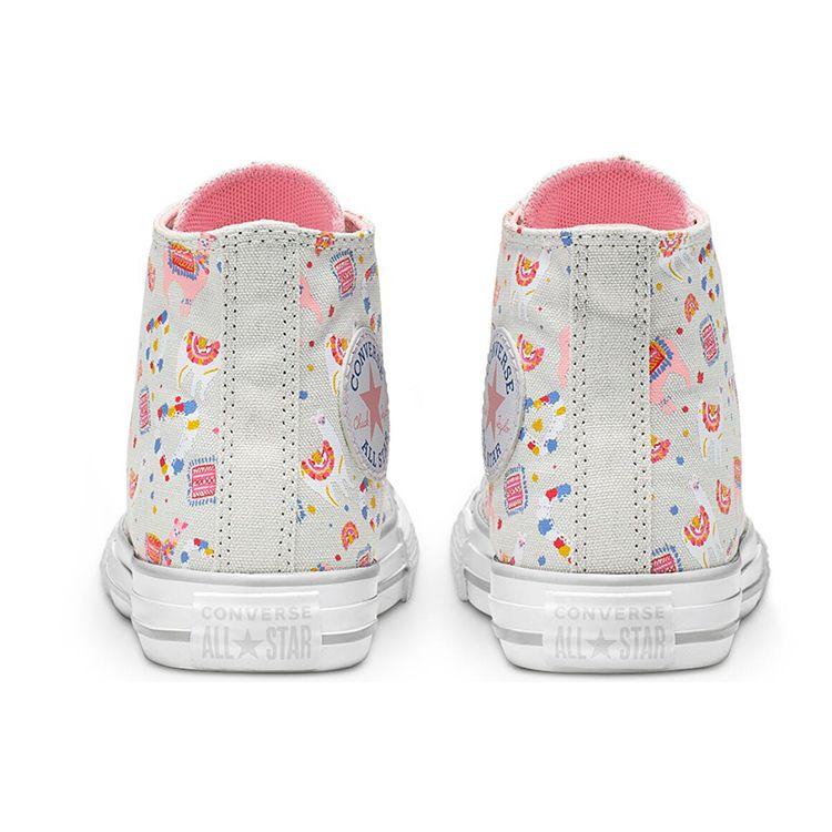 Converse Chuck Taylor All Star High Top Kids Canvas Shoes Graffiti Kids Sneakers Gray Brown 666293C