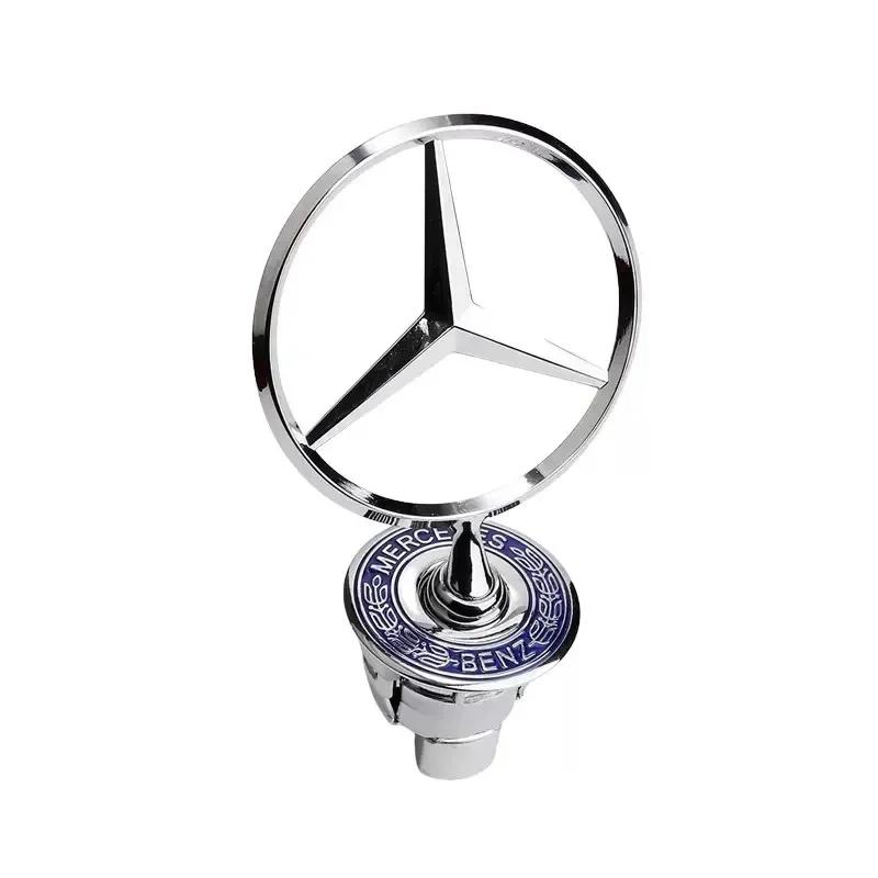 Autoaufkleber Für Mercedes Benz Stern Motorhaube - Emblem für Autohaube Vorne Chrom Logo Haubenmarkierung für Benz C E S Klasse W204 W205 W21