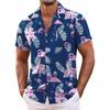 Men's Hawaiian Shirt Short Sleeved Floral Button Shirt Tropical Summer Beach Shirt Camping Collar Shirt