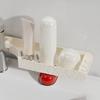 Countertop Storage Rack, No-Drill L-Shaped Corner Shelf, Drainable Moisture-Proof Bathroom Organizer, Space-Saving Shelf for Kitchen Bathroom