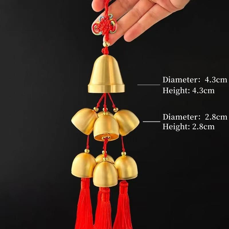 Composed 9 Wind Chimes Pendants,Japanese Bronze Wind Chime Door Decorations,Creative Home Balcony Feng Shui Bells,Car Pendants