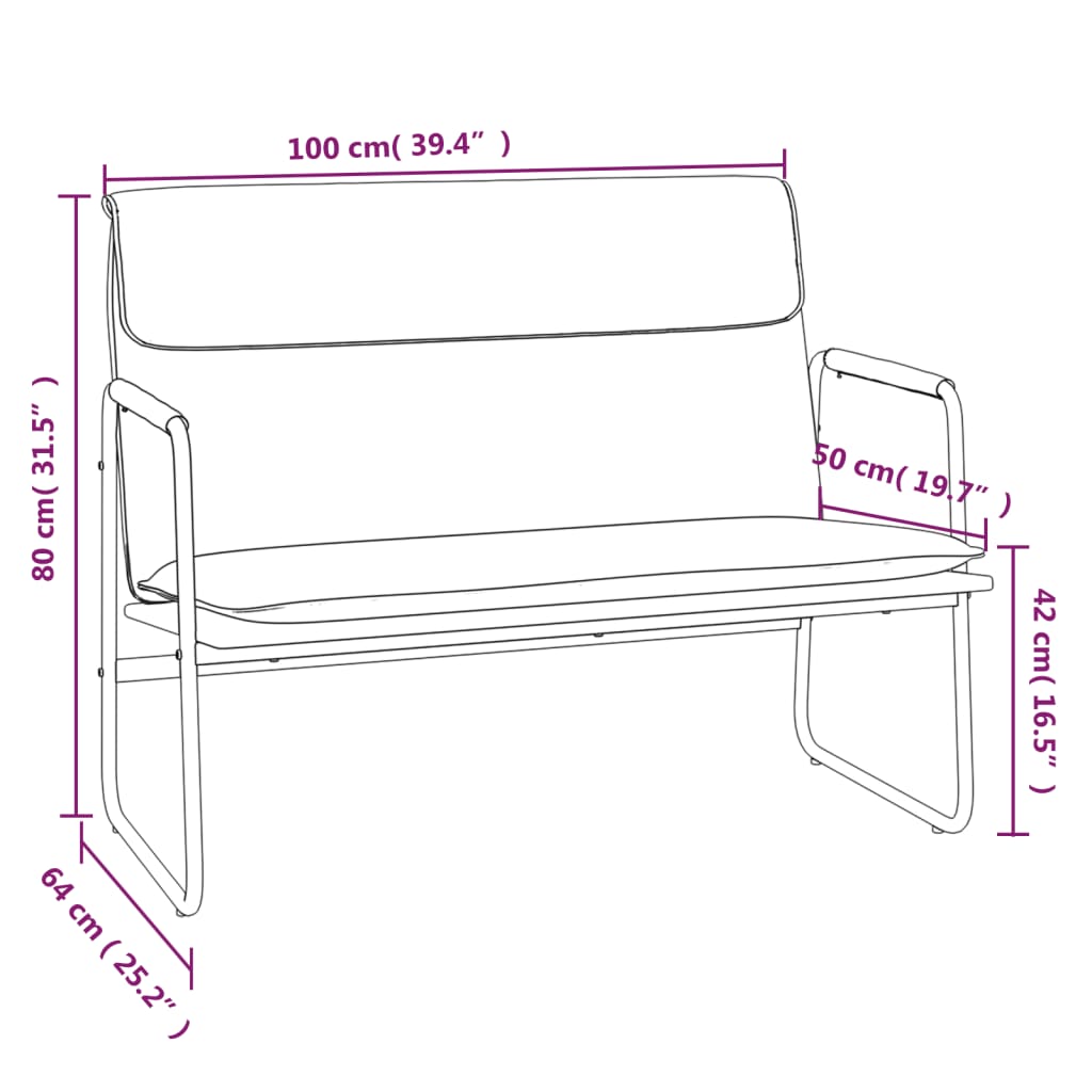 Cream Upholstered Bench 100 X 64 X 80 Cm Fabric
