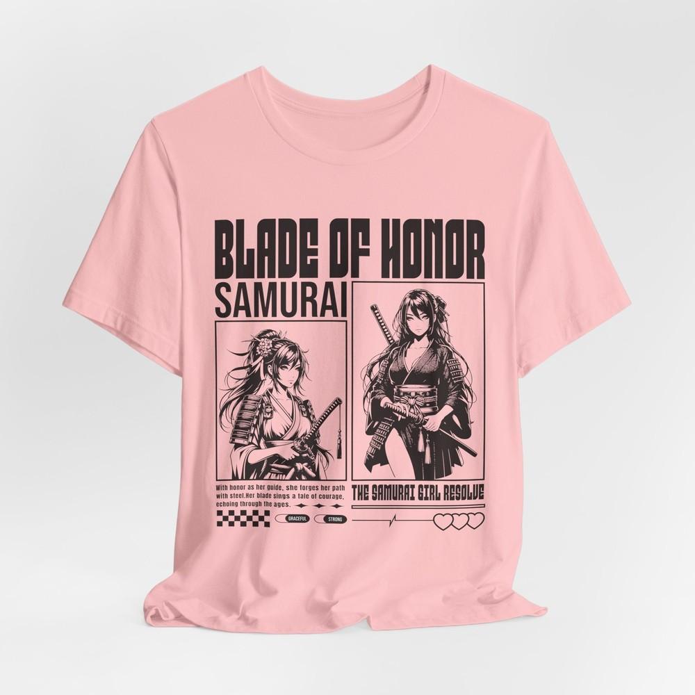 Blade of Honor Samurai Warrior Tee Anime Swordwomen Graphic Shirt S