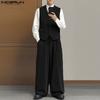 INCERUN Autumn Men Corduroy Sleeveless Waistcoat and Long Pants Outfits Sets