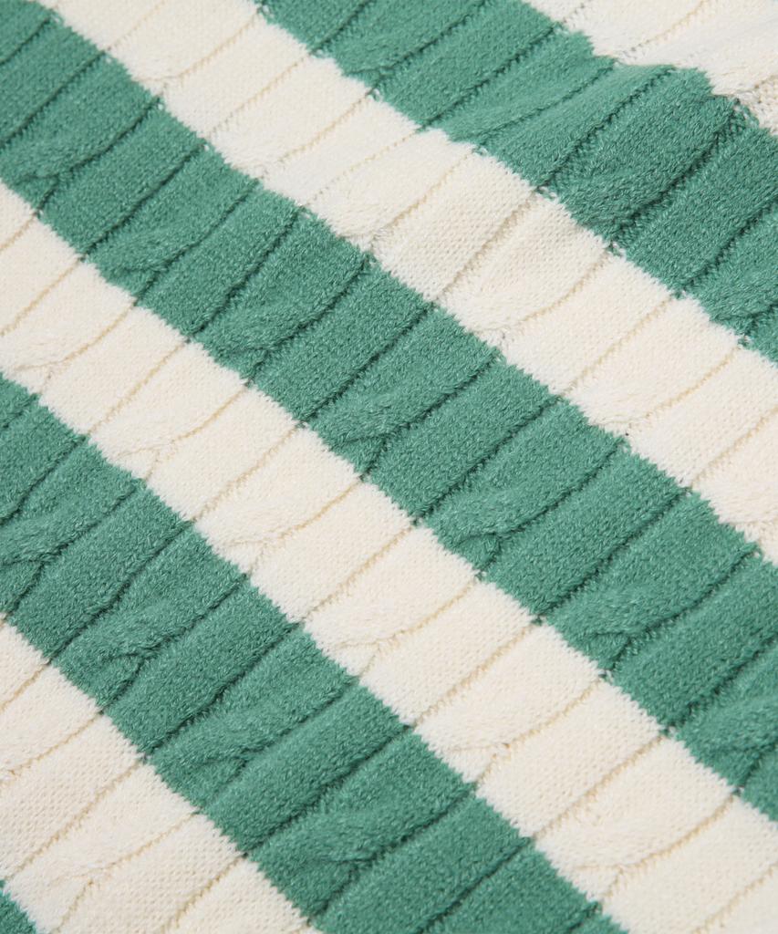 UCLA Women'S Striped Cable Knit Sweater [Green] (Ub1Lk51)