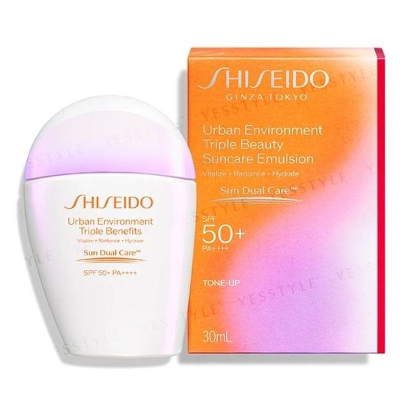 Shiseido - Urban Environment Triple Beauty Suncare Emulsion Tone-Up SPF 50+ PA++++