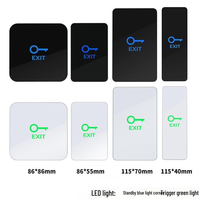 Touch Access Switch: Auto-Reset Narrow Door Open Button, 86-Type Surface Mount Panel