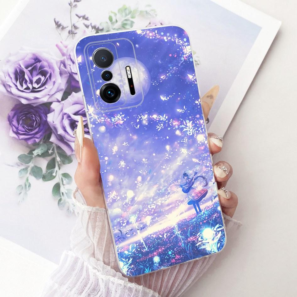 For Xiaomi 11T Pro 5G Case Transparent Silicone Fashion Flower Cover For Xiomi Xiaomi Mi 11 Pro Bumper Mi11T Mi11 Phone Case New