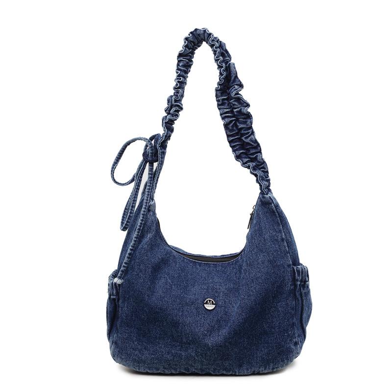Borsa a tracolla in denim da donna, leggera, piccola, quadrata, borsa a spalla, da sotto braccio