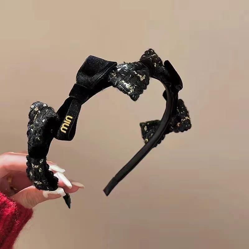 Retro Style Headbands Retro Velvet Bow Womens Black Red Hair Accessories