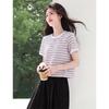 Women's Elegant Striped Knit T-Shirt