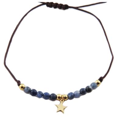 [R0140] - Ocelový náramek 'A Star is Born', modré zlato - 7 mm hvězda