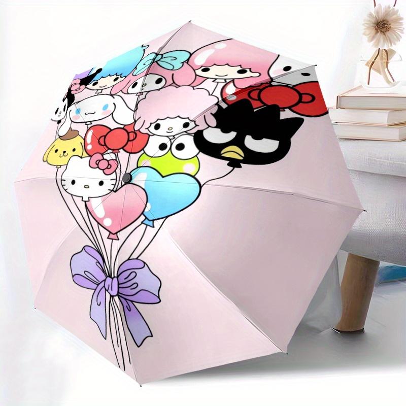 Sanrio Characters Balloon Design Automatic Open/CloseUmbrella-CuteUmbrella with Cute Design, Portable 3-Fold Compact Umbrella for Men & Women, Valenti