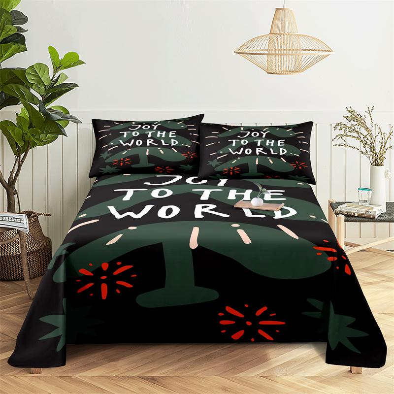 Christmas Bed Sheet Set Bedding Set Bed Flat Sheet Christmas Decorations Girl Bedsheet Bedding King Bed Sheets and Pillowcases