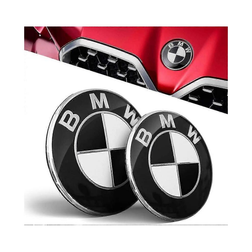 7pcs Black Emblems Hood And Trunk for All Models E30 E36 E46 E34 E39 E60 E65 E38 X3 X5 X6 3 4 5 6 7 8 (82mm + 73mm)