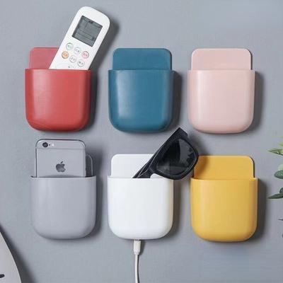 1 paket Mini duvara monte saklama kutusu uzaktan kumanda depolama saklama kutusu telefon fişi depolama rafı ZPG