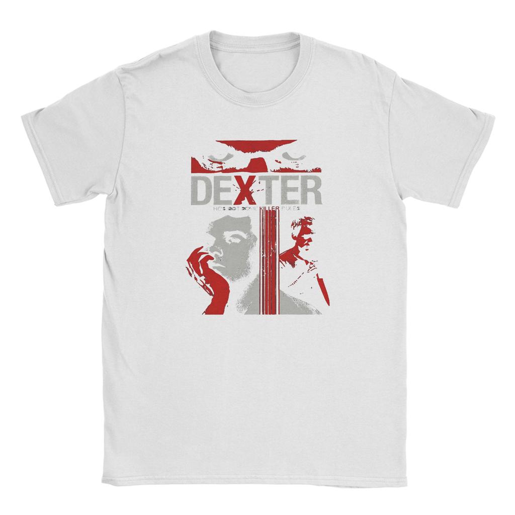 Novelty Dexter Morgan T-Shirts for Men Round Neck Pure Cotton T Shirts Short Sleeve Tee Shirt Printing Clothes