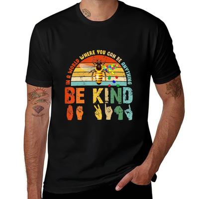 In A World Where You Can Be Anything Be Kind Autism Slp TShirt Soft Lightweight Cotton TShirt