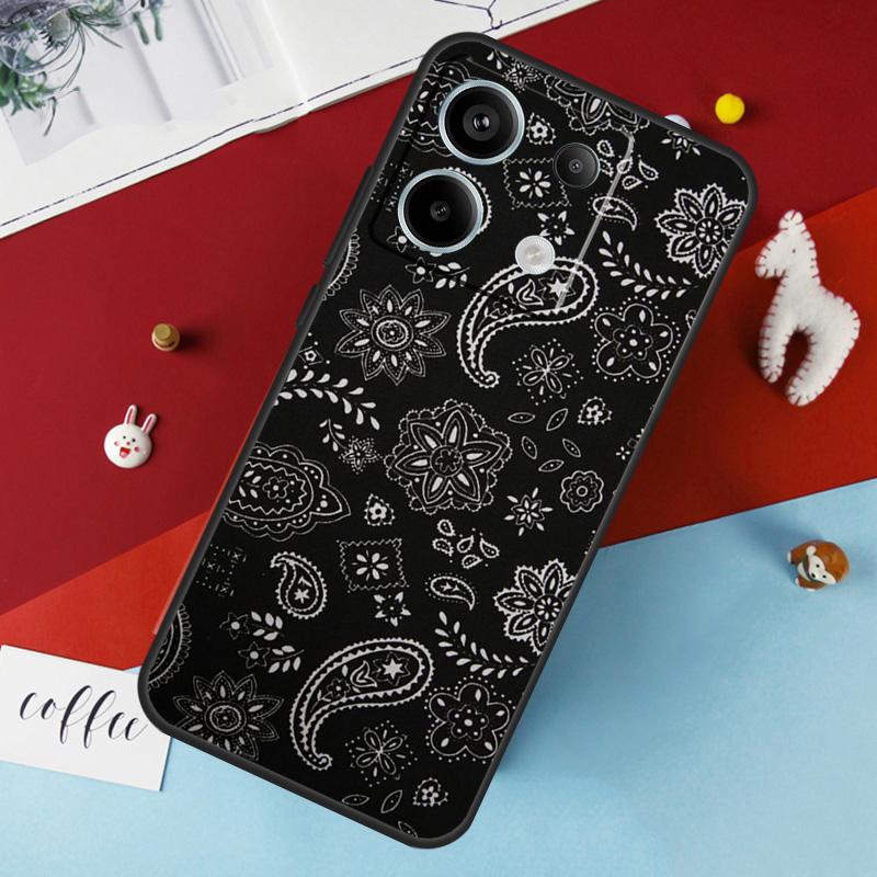 Black Bandana Paisley Case For Xiaomi Redmi 13C 12C 10C 9C 10A Redmi Note 11 9 10 12 13 Pro 9S 10S 11S 12S Cover