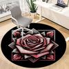 1 Stück Rose Blüte Büro Runder Teppich, Unter Bürostühlen Schlafzimmer Wohnzimmer Heimdekoration, Raumdeko