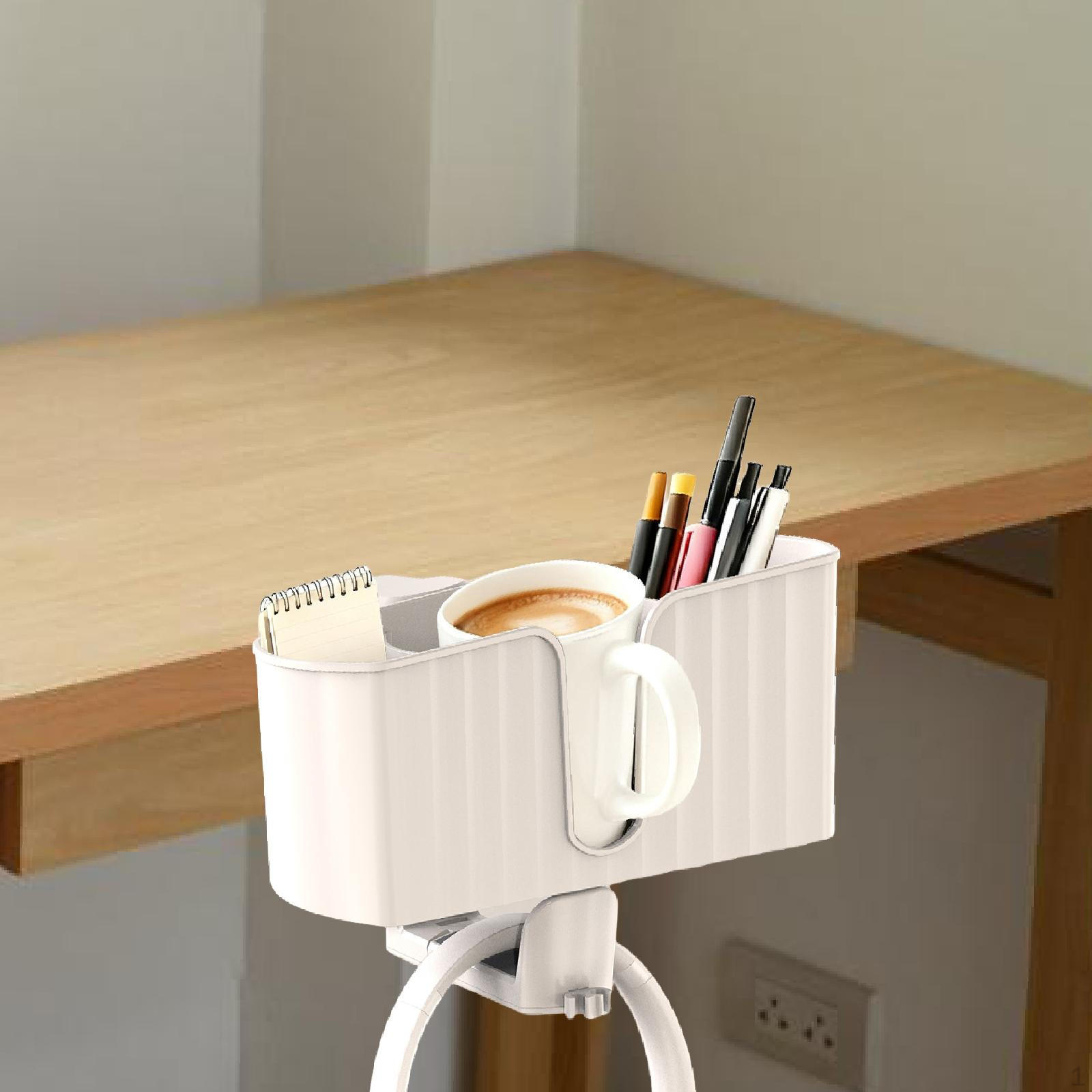

Desk Cup Holder Desktop Organizer Space Saving Multifunctional Headphone Hanger Phone Pen Storage