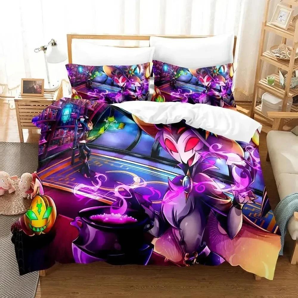 Anime Stolas Helluva Hazbin Hotels Boss Comfortable Duvet Quilt Cover Pillowcase Bedding Set Bedroom Decoration Home Textile