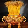 Golden 500g Per Pack Natural Sandalwood Smokeless Incense Sticks Golden God of Wealth Roll Money Worship Buddha Bamboo Stick