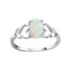Huajie Women's Colorful Opal Rings Heart Hollow Shape Delicate Wedding Female Copper Metal Ring  Trendy