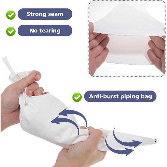 4 Pack Reble Pastry Piping Bags 16" Large Cotton Cake Decorating Icing Bags White Frosting Icing Piping Bag Decorating Frosting Hangable Baking