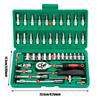 46pc Drive Socket Set 1/4 Inch Ratchet Wrench Set Mechanic Tool Kits for Auto Repair Hous with Sockets Metric Hex Bit Socket Set