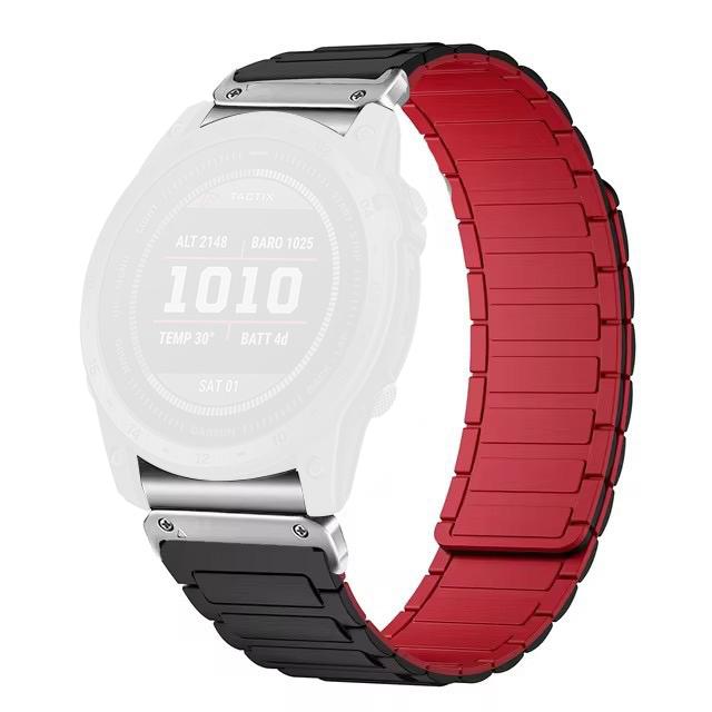 20mm Magnetisches Silikon-Schnellwechselarmband für Garmin Fenix 8 43mm/Descent MK3/MK3i Zweifarbiges Uhrenarmband