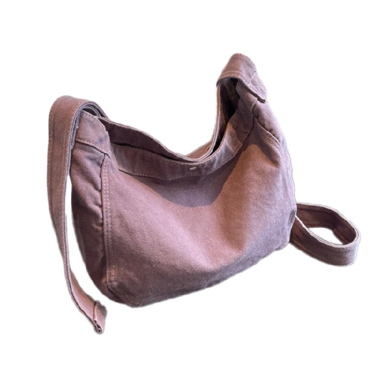 Japanese Canvas Crossbody Bag for Girls Contemporary Messenger Shoulder Bag