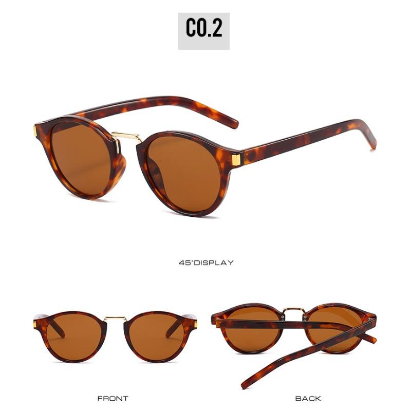 New Retro Round Sunglasses Men Women Leopard Frame UV400 Protection Fashion Black Driving Goggles