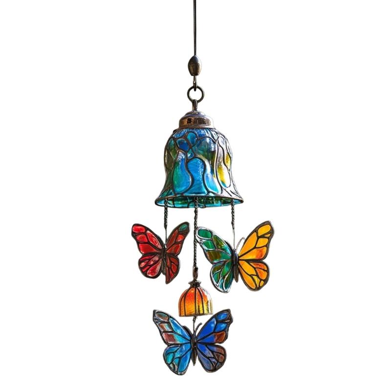 Butterfly Wind Chimes Producing Clear Tone for Balconies and Garden Creating a Peaceful Artistic Iron Design