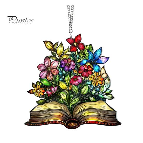 

Акриловый ловец солнца 2D цветы гриб подвесное украшение подарок любителю книг цветной ловец солнца для украшения окна дома подарок на новоселье 30cm C