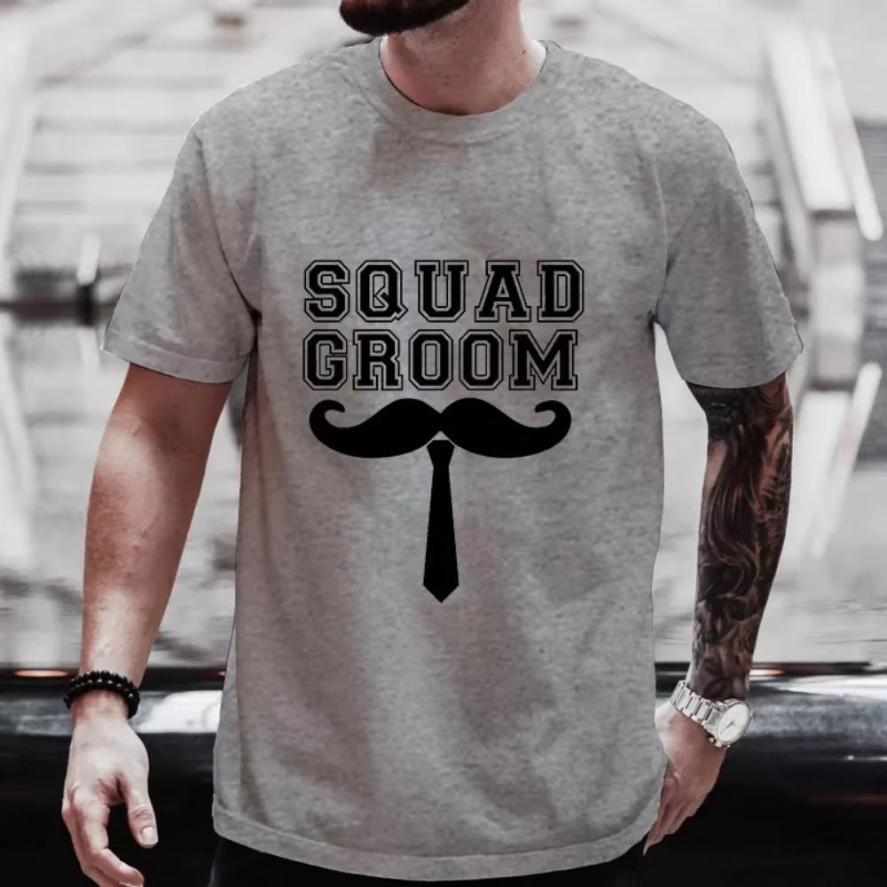 Groom Squad T Shirt Friends Bachelor Stag Party Blouses Single Farewell Tees Fashion Graphic Wedding Tops Team Evg Future  Groom