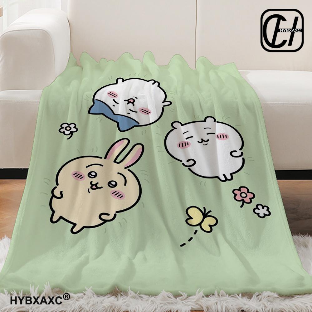 Kawaii Chiikawa Cartoon Soft Blanket, Used for Sofa, Bedroom, Travel, Camping, Livingroom, Office, Couch,Chair,Home,girl's Gift