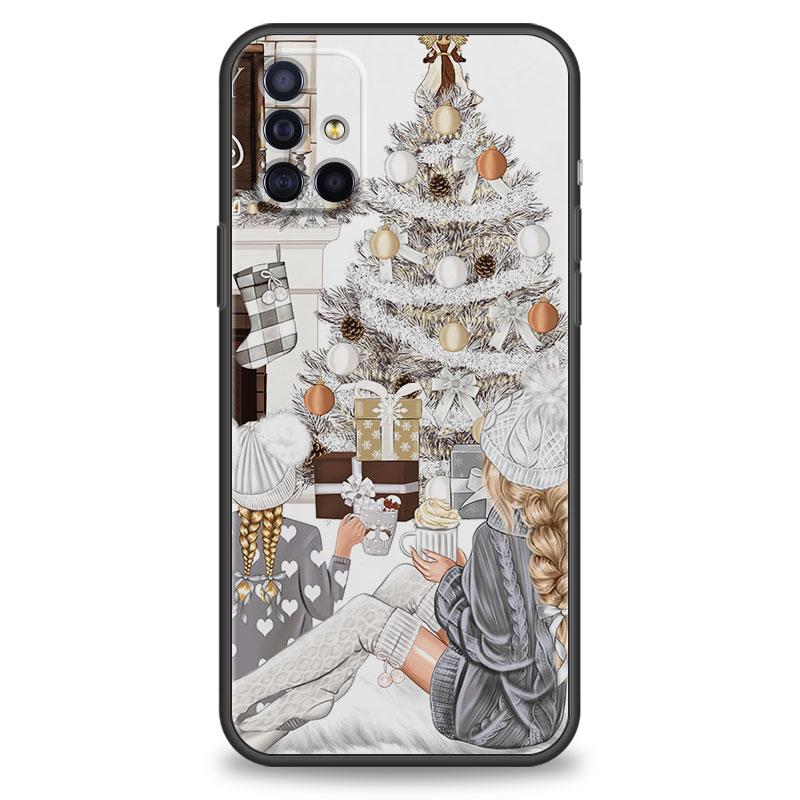 Buon Natale Regalo Ragazza Custodia Nera Posteriore per Google Pixel 5 3 XL 6 Pro 5a 5G 4a 4G 6a 4 XL custodia