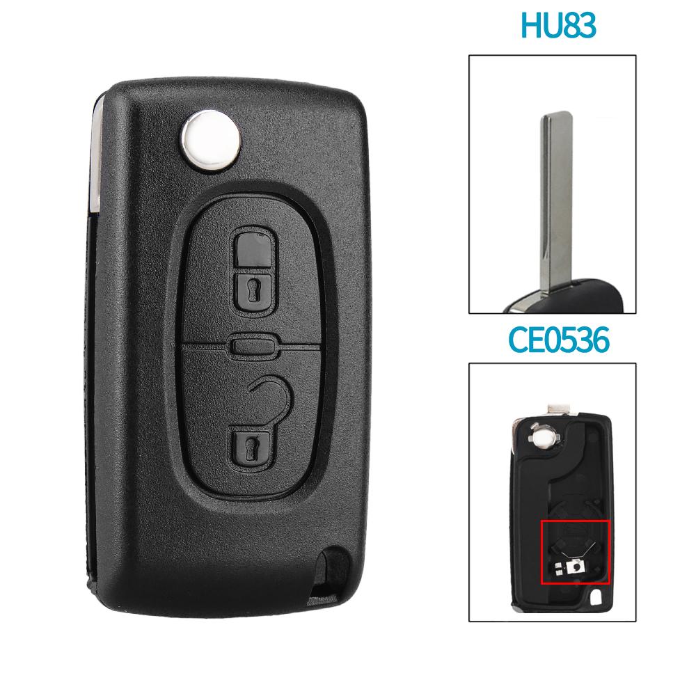 KEYYOU 10pcs 2/3 Buttons Car key Case for Peugeot 207 307 308 407 607 807 For Citroen C2 C3 C4 C5 C6 Flip Car Key shell Model 3