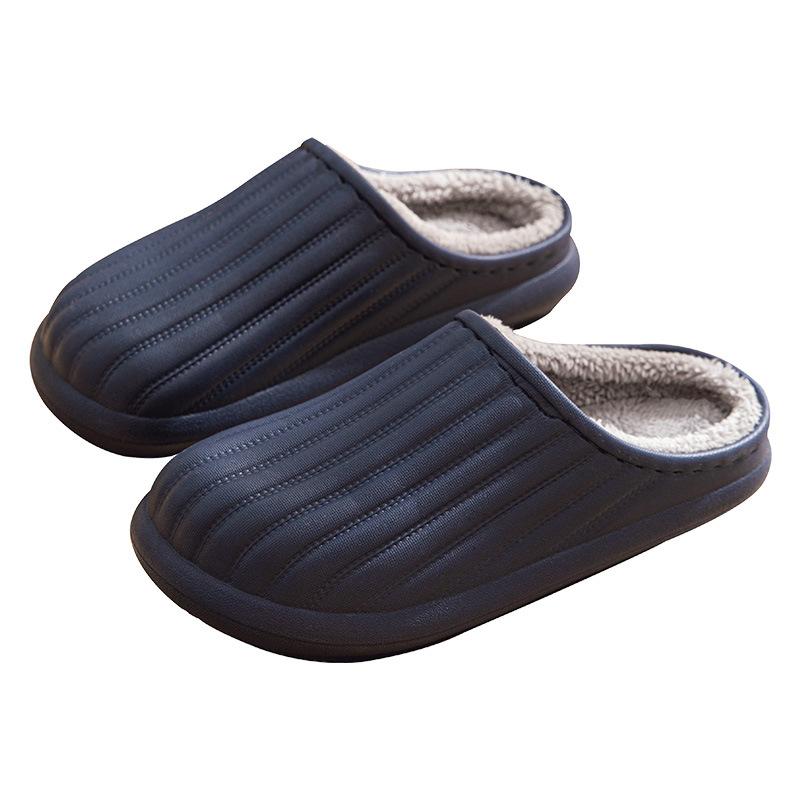 Waterproof cotton slippers home indoor and outdoor warm plush men's and women's simple autumn and winter light cotton shoes