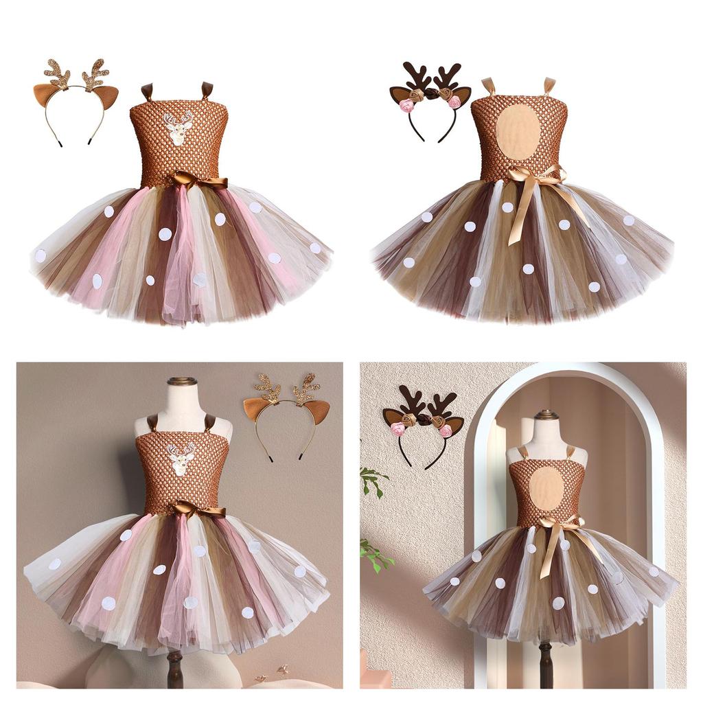 Reindeer Tutu Dress for Girls Children Clothes Princess Costume Birthday