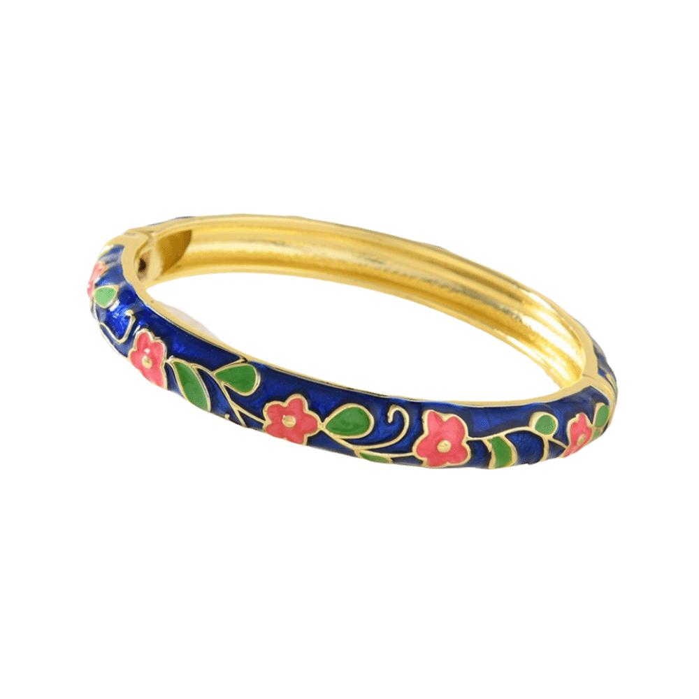 Floral Motifs Cloisonne Bangle Zinc Zinc Zinc Alloy Dropped Glaze Bracelet  Party Jewelry