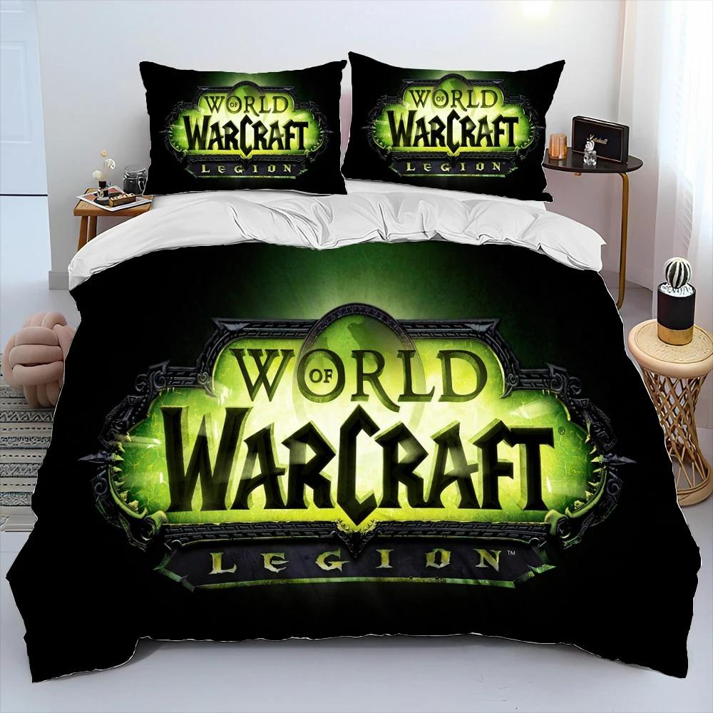 World of Warcraft, WOW, Zestaw pościeli dla gracza, Poszwa na kołdrę Zestaw do łóżka, Poszwa na kołdrę Poszewka na poduszkę, Zestaw pościeli rozmiar king queen