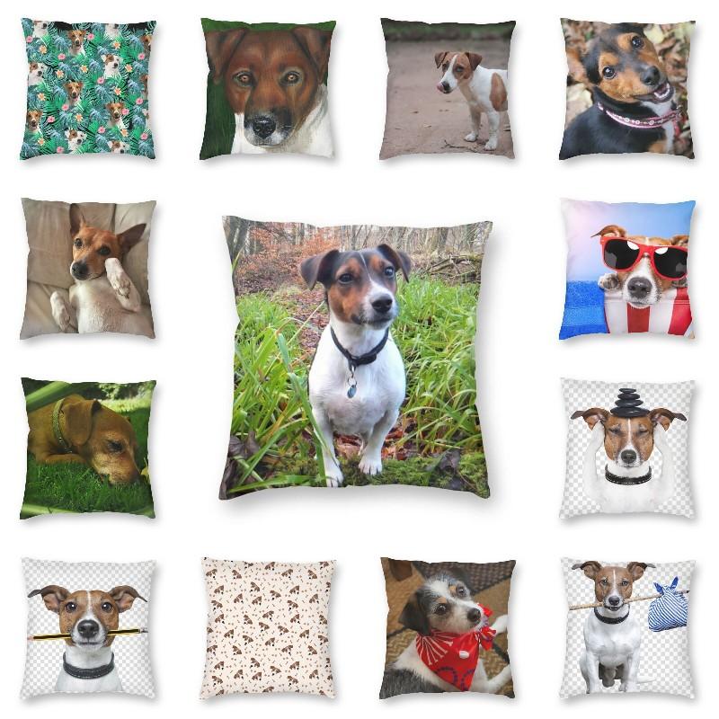 

Чехол для подушки джек-рассел-терьера 45x45 см Украшение Принт Наволочка для собаки для автомобиля Двухсторонние декоративные наволочки