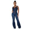 Women's European & American Fashion Casual Sexy Denim Wide-Leg Overalls