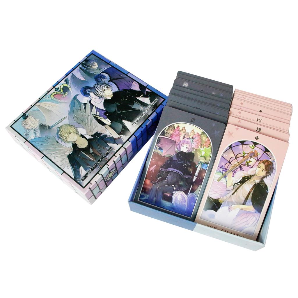 2 In 1 Luna's Dark Angel and Light Angel Tarot Deck 12*7cm 156 Pcs Tarot Cards In Rigid Box