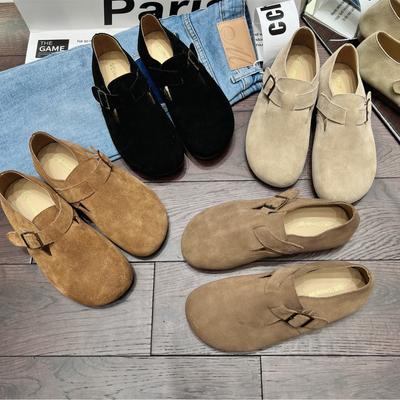 Women's Genuine Leather Autumn and Winter New Lazy One-pedal Soft-soled Retro Outer Casual Single Shoes